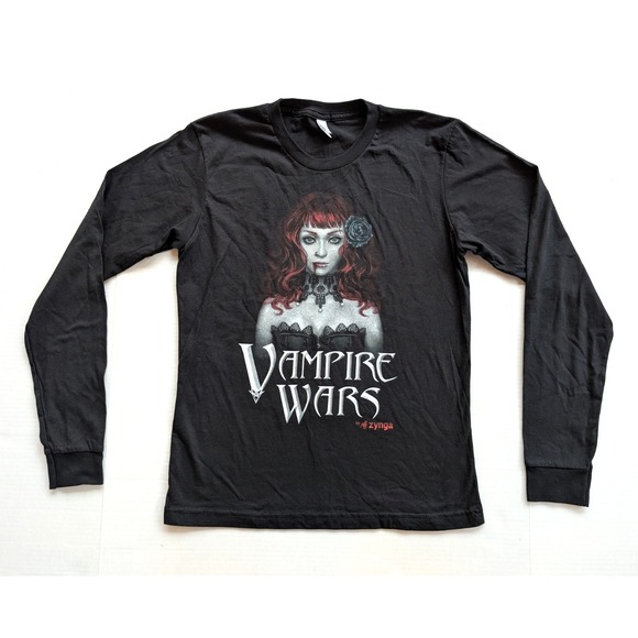 Zynga Vampire Wars Shirt Womens‎ Large Black Long Sleeve Facebook Game